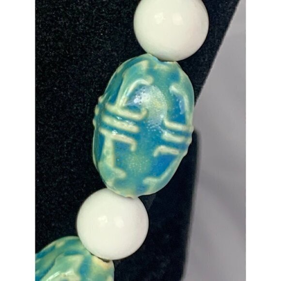 Vintage Ceramic and Glass Bead Necklace - Picture 3 of 8